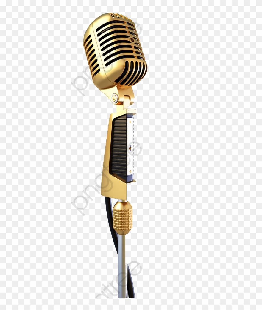 Hd Png Microphone Microphone Clipart Glitter - Gold Studio Microphone Png Transparent Png