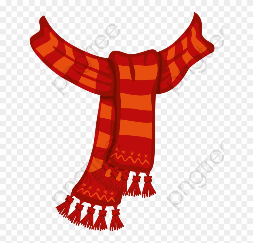 Red Scarf, Scarf, Red, Hand Painted Png Transparent - Scarf Clipart Png