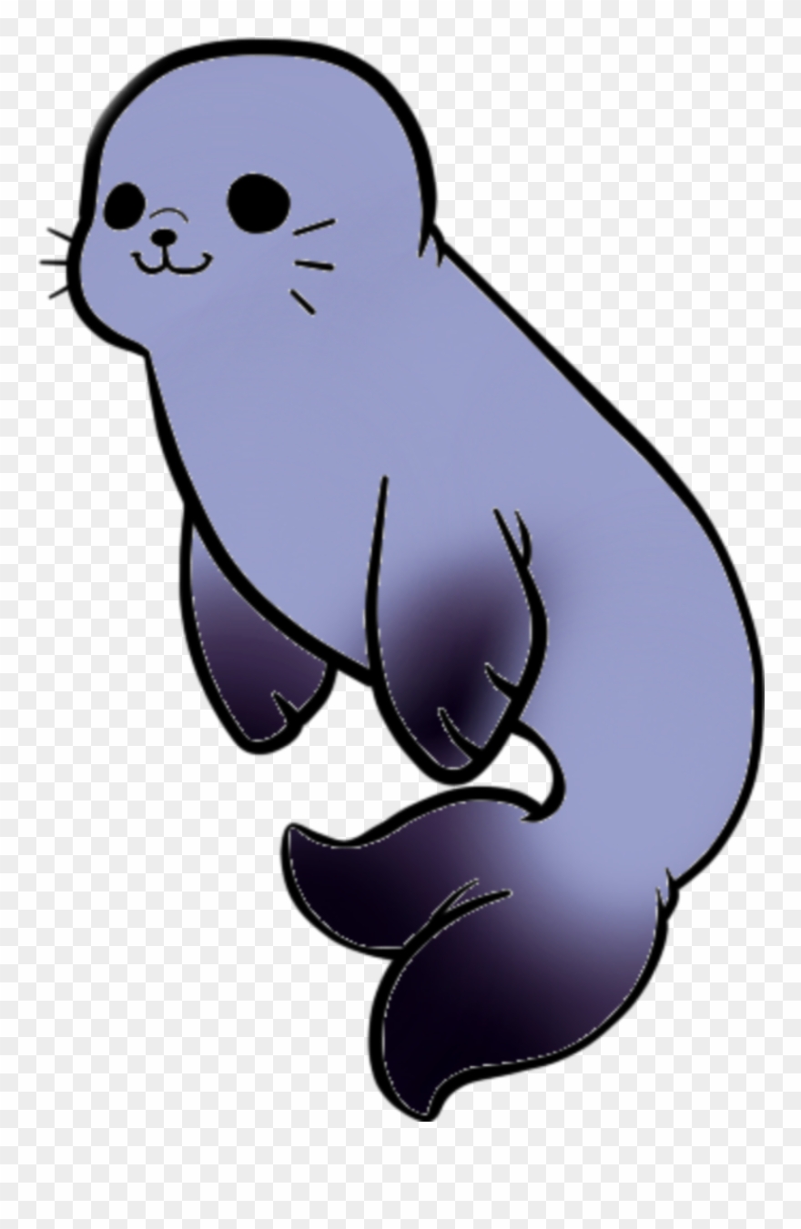 Seal Seals Sea Kawaii Seakawai Kawaiiseal Animal Purple - Kawaii Seal Art Clipart