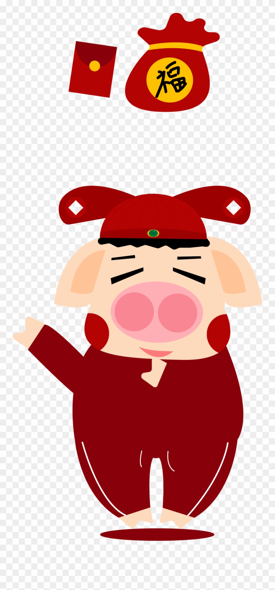 Festlich Segen Neues Jahr Niedlich Png Und Vektorabbildung - Vector Graphics Clipart