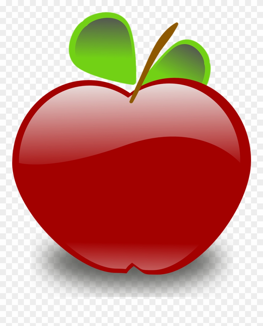Red Apple Fruit Leaves Food Png Image - Clipart Apple Transparent Background