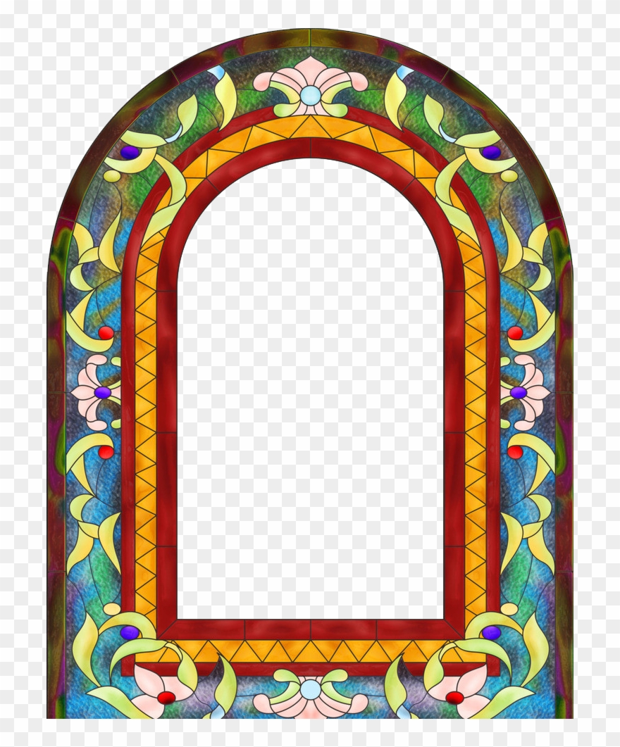 Painted And Windows Fundal Glass Window Doors Clipart - Church Frame Png Transparent Png
