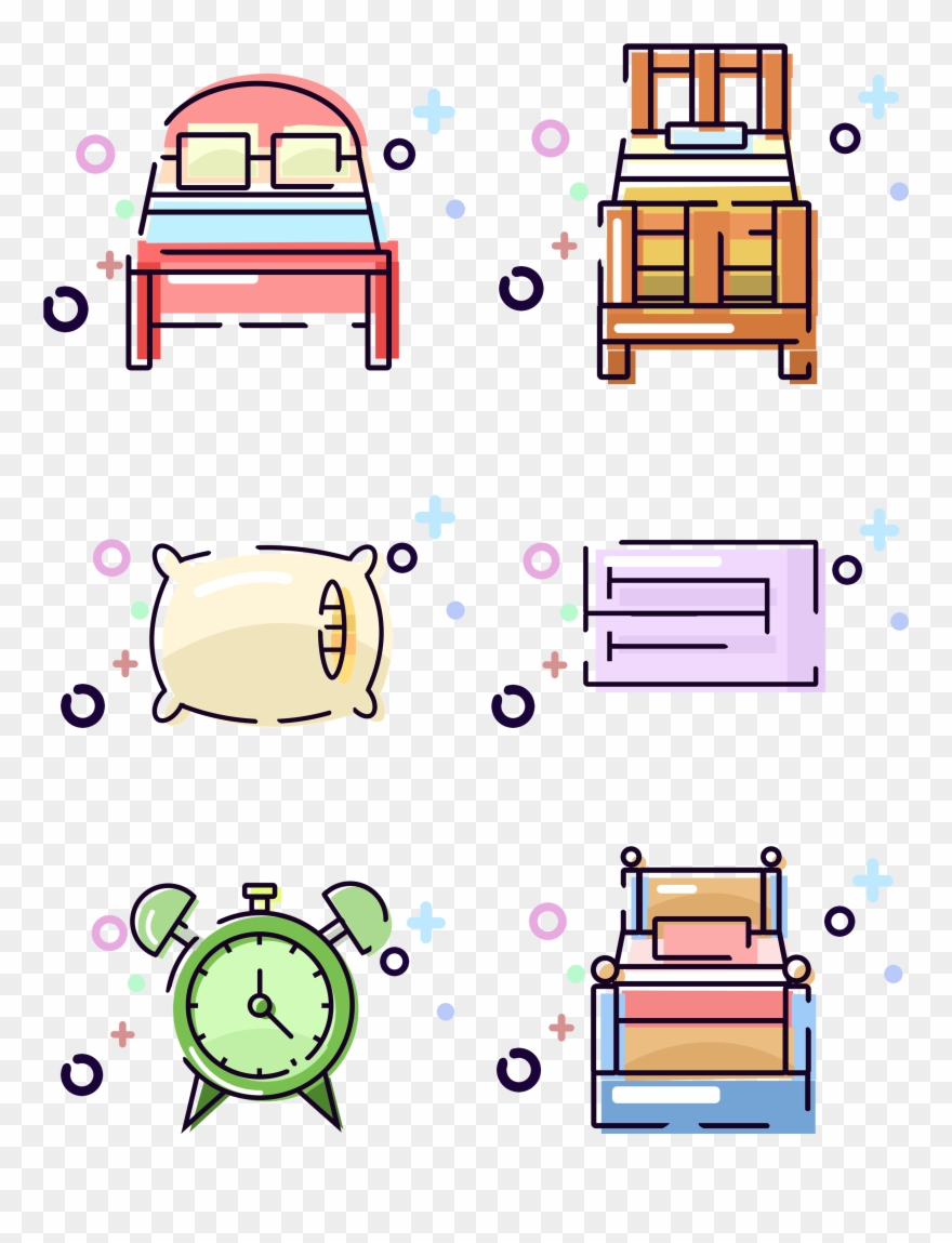 Cartoon Bed Png - อุปกรณ์ ใน ห้อง นอน Clipart