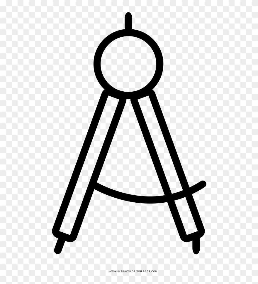 Drawing Compass Coloring Page - Drafting Compass Icon White Clipart