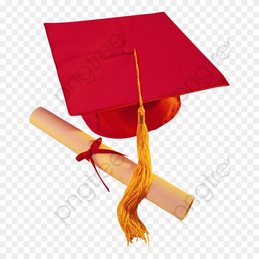 Red Graduation Cap And Diploma Graduation Cap Clipart - Red Graduation Cap Clip Art - Png Download