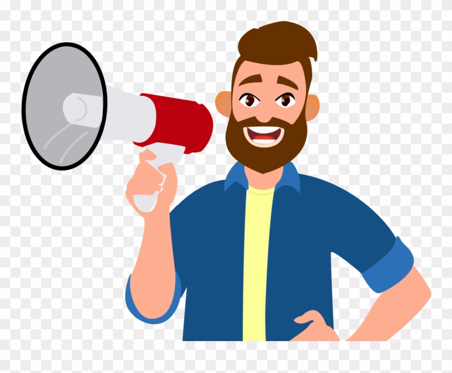 Megaphone Clipart Man - Cartoon Hand On Hip - Png Download