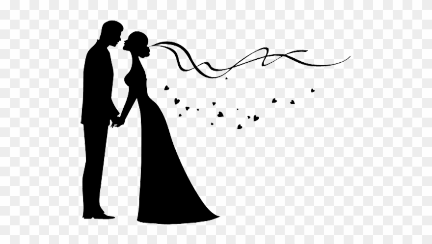 Silhouette Couple Wedding Bridegroom Invitation The - Valentine Day Rose Images Free Download Clipart