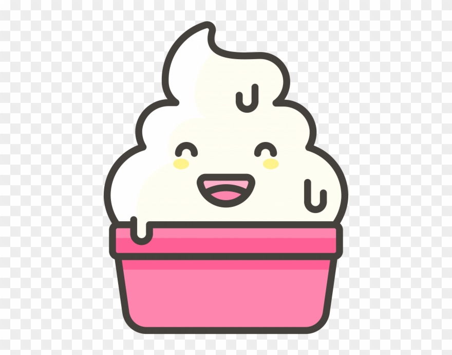 Soft Ice Cream Emoji Icon - Icon Lucu Clipart