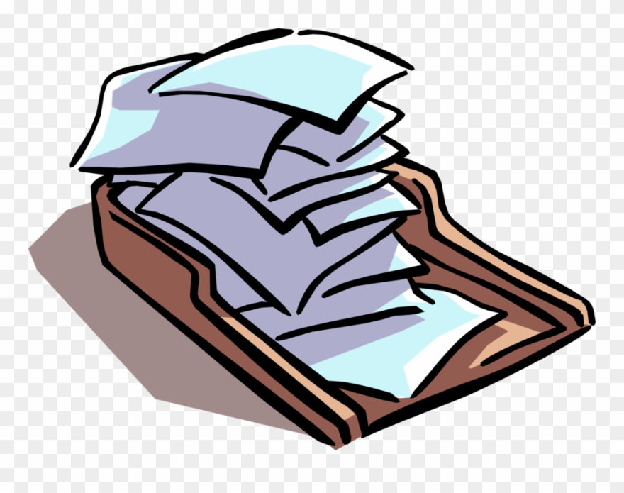 Vector Illustration Of Office Paperwork Piling Up In Clipart