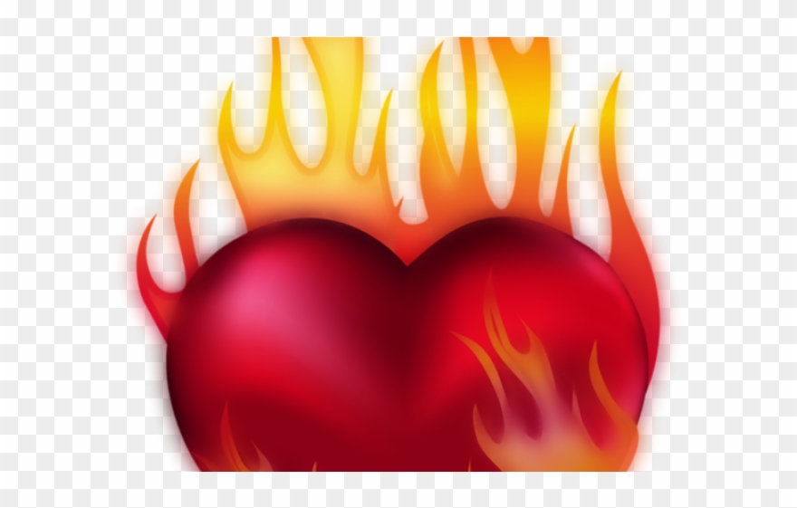 Heart Clipart Fire - Corazon En Llamas Png Transparent Png