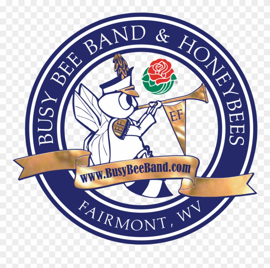 Busy Bee Band And Honeybees Logo Clipart