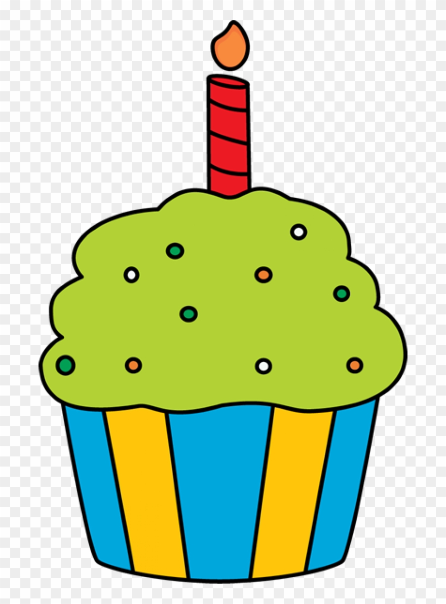 Cupcake Clip Art - Cupcake With Candle Clip Art - Png Download
