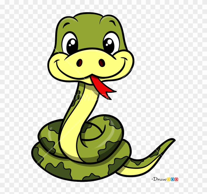 How To Draw Snake - Drawing Of A Snake Cartoon Clipart