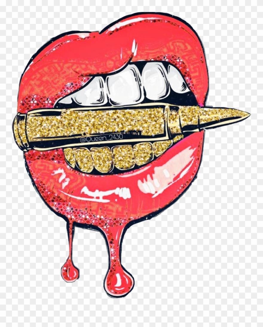 #kiss #bullet #gold #lips #gang #sexy #freetoedit - Dope Backgrounds For Girls Clipart