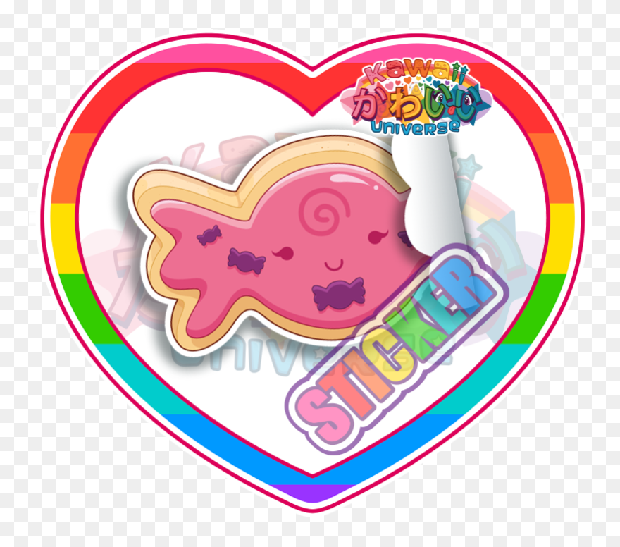 Cute Pink Candy Sugar Cookie Sticker Clipart