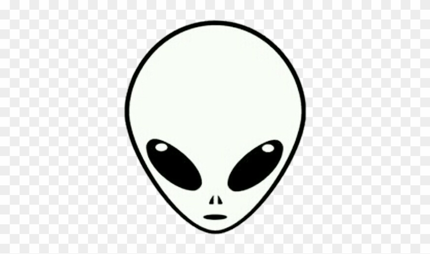 #overlay #black&white #blancoynegro #negro #blanco - Cartoon Alien Head Clipart