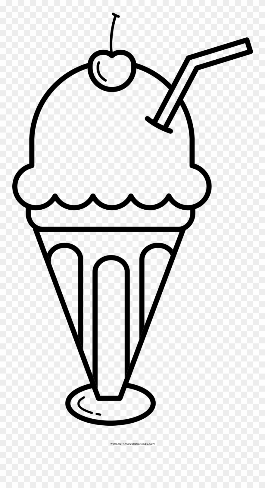 Sundae Float Coloring Page - Ice Cream Float Clipart - Png Download