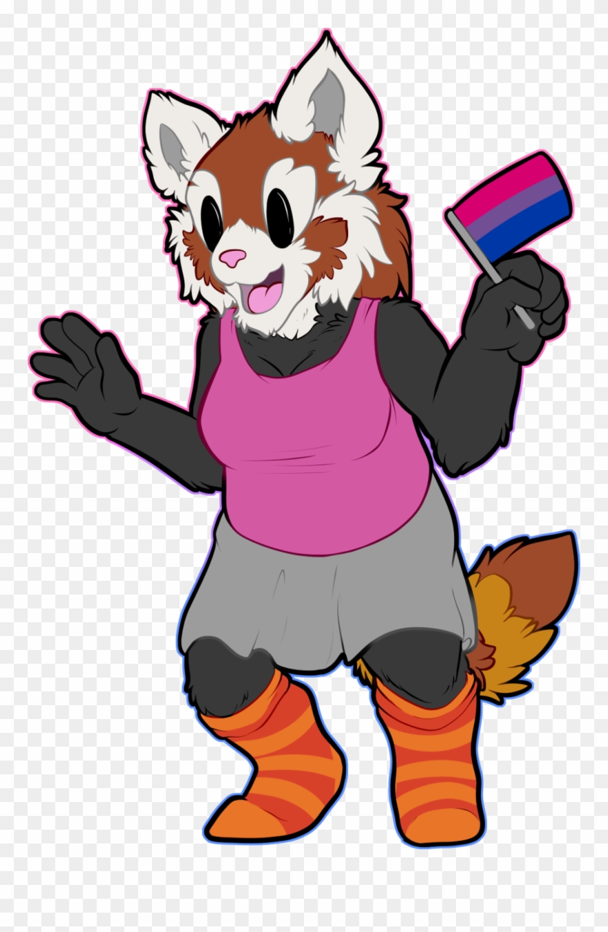 A Chibified Version Of A Red Panda Anthro Wearing A - Cartoon Clipart