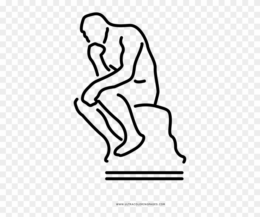 O Pensador Desenho Para Colorir - The Thinker Clipart