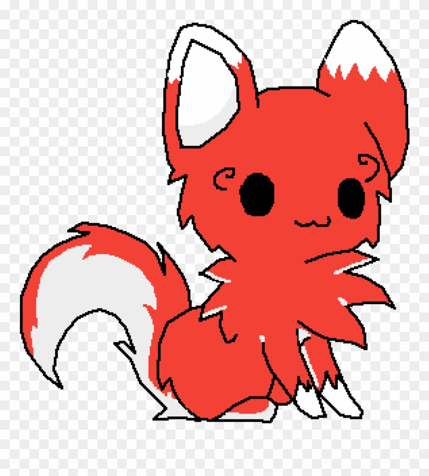 Fiery Fox Cub - Drawing Clipart