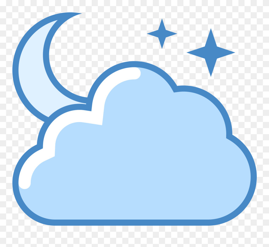 Free Weather Icons Cold Weather But Partly Cloudy Icons - Cloudy Night Weather Icon Clipart