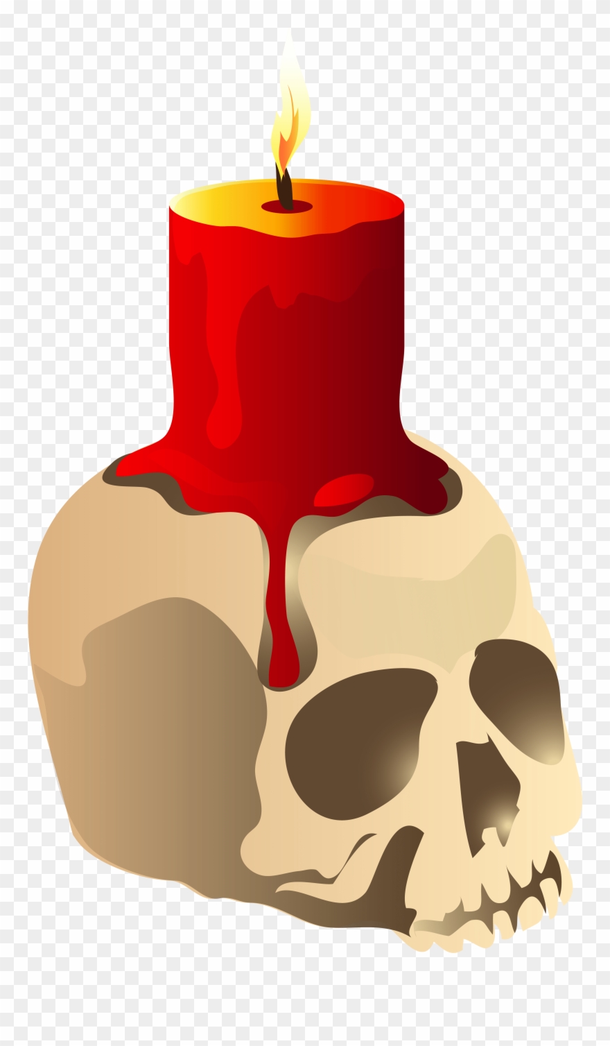 Halloween Skull Candle Png Clipart Image - Skull Candle Clipart Transparent Png