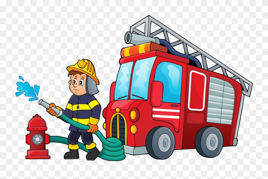 Cartoon Firefighter Pictures - Cartoon Fire Truck And Fireman Clipart