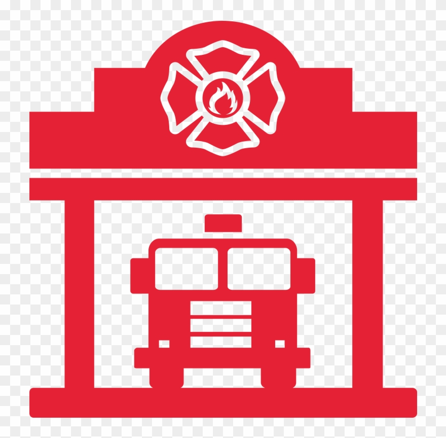 Fireman Station Icon - Fire Department Clipart
