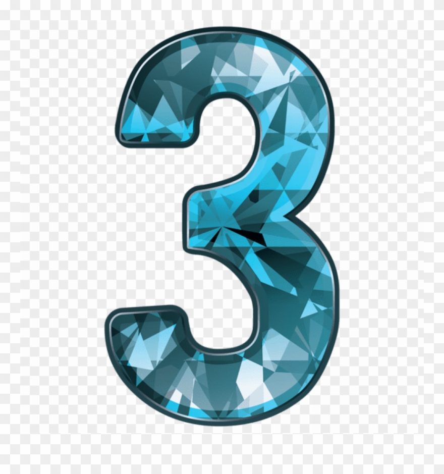 Download Blue Crystal Number Three Clipart Png Photo - Number Three Png Transparent Png