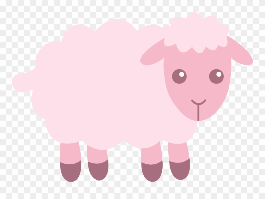 Sheep Clipart Easy - Pink Sheep Clipart - Png Download
