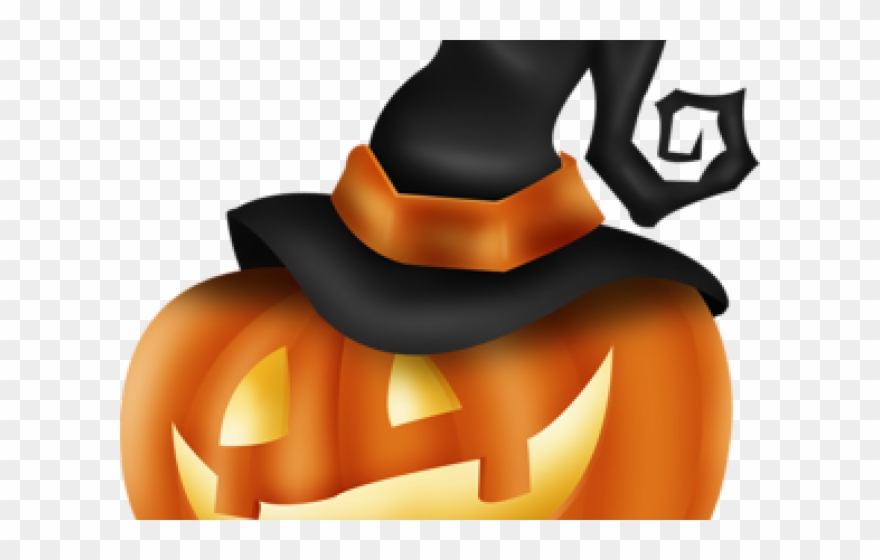 Witch Hat Clipart Pumpkin Hat - Pumpkin With Witch Hat Clipart - Png Download