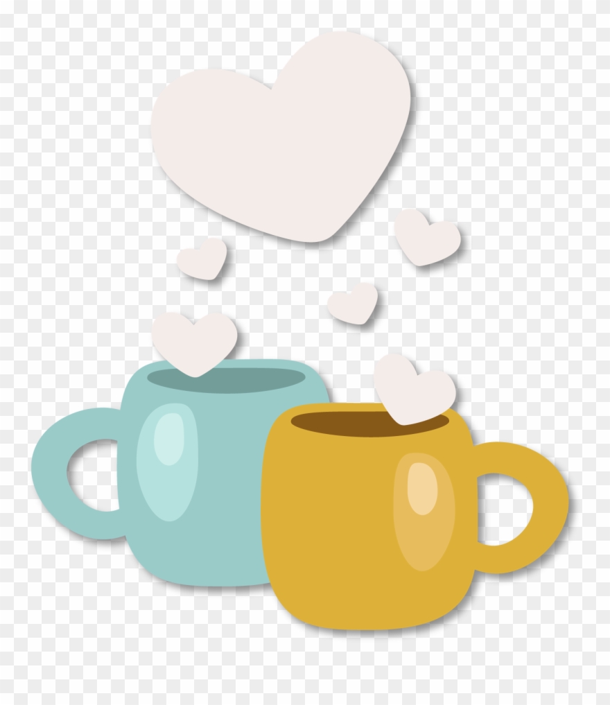 Clip Art Black And White Library Coffee Cup Heart Clipart - Heart - Png Download