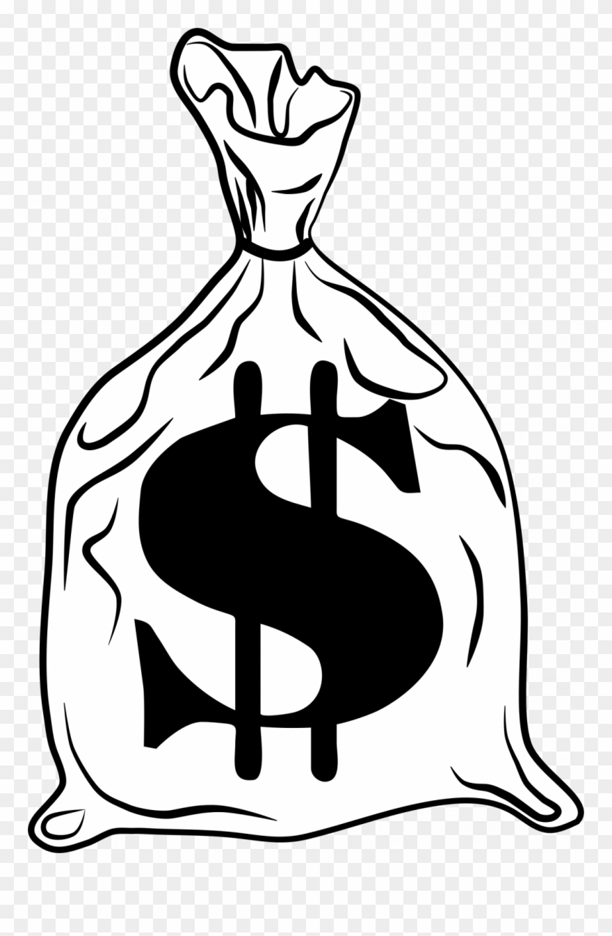 Donkey Clipart Outline - Clip Art Money Bags - Png Download