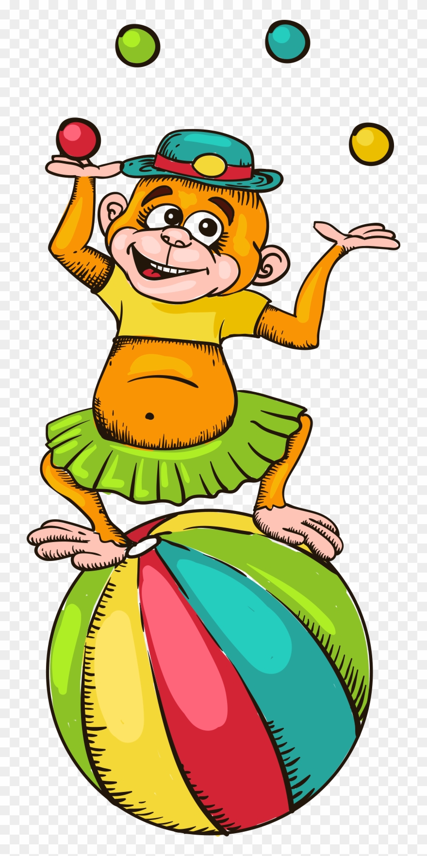 Circus Cartoon Royalty-free - Monkey Cartoon Circus Png Clipart