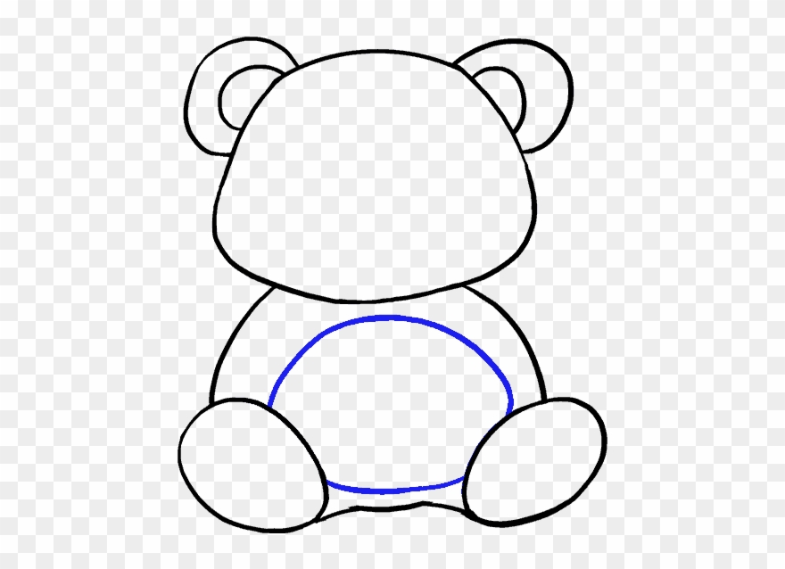 Clip Art How To Draw A Bear Paw - Easy Step By Step Baby Panda Drawings - Png Download
