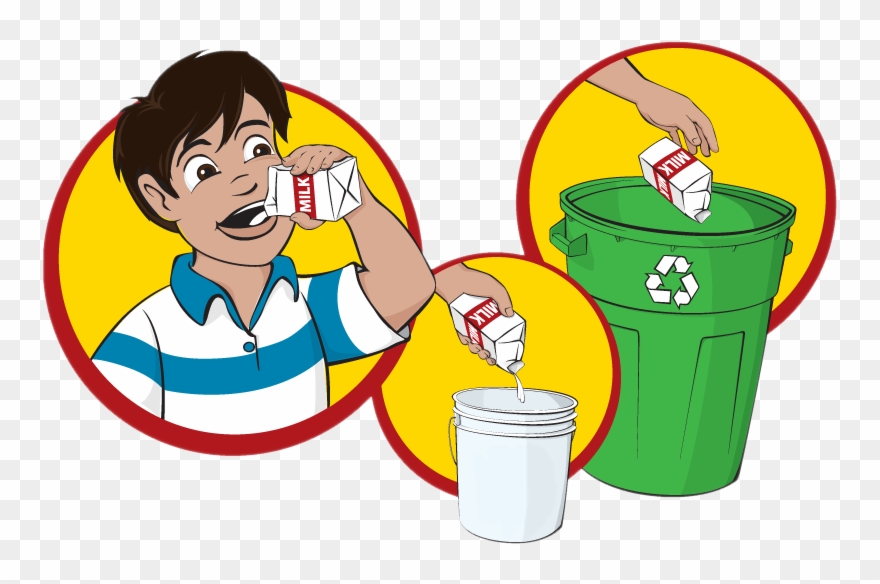 Milk Breakfast Cereal Hot Chocolate Clip Art - Cartoon Drinking Milk Carton - Png Download