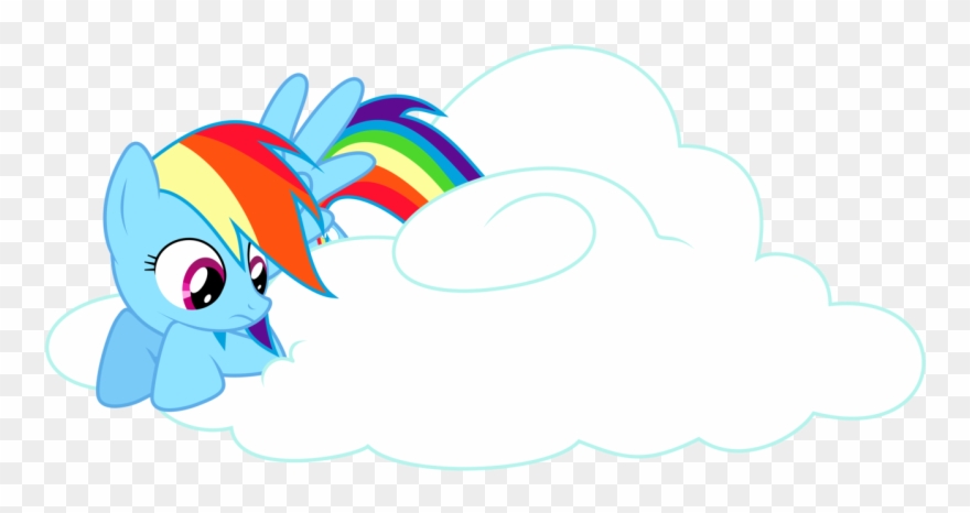 Artist Tiwake Dash Safe Simple Background - Rainbow Dash On A Cloud Clipart