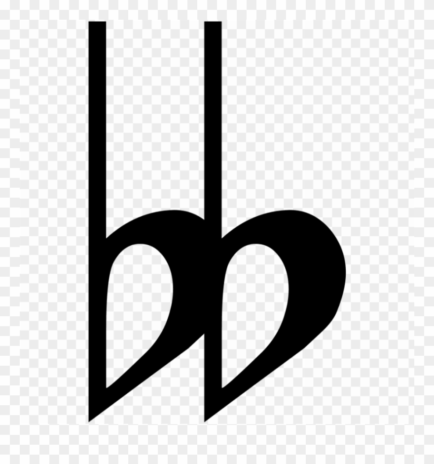 Download Double Flat Note Png Images Background - Double Flat Music Symbol Clipart