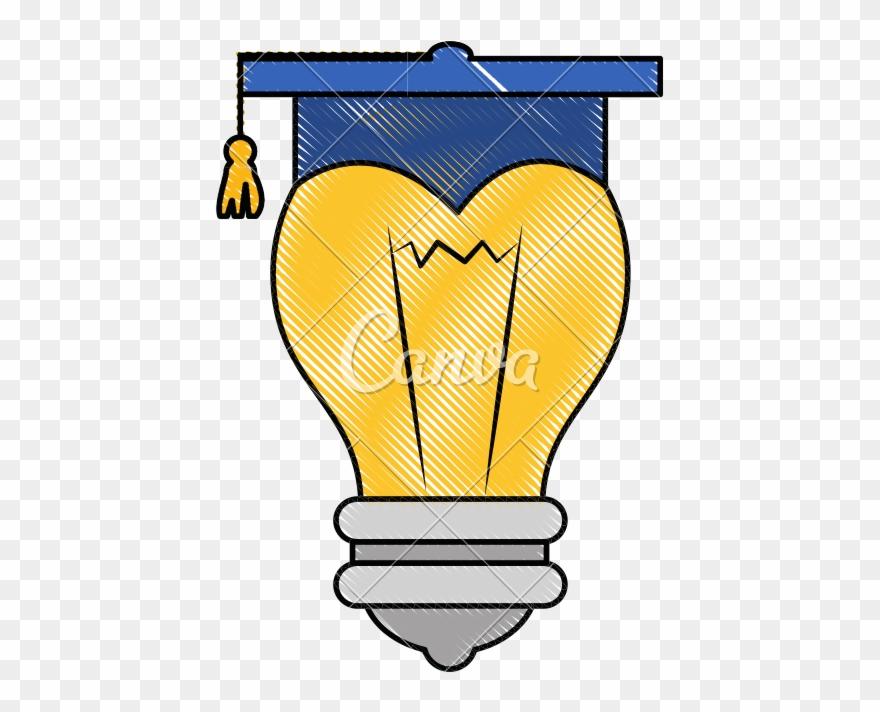 Graduation Hat Symbol On Light Icons By Clipart
