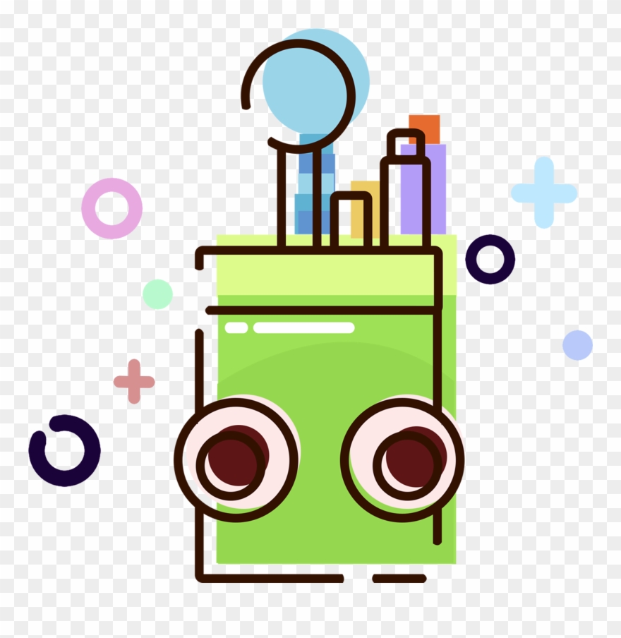 Mbe School Supplies Pen Holder Green Png And Psd - Vidro De Esmalte Desenho Png Clipart