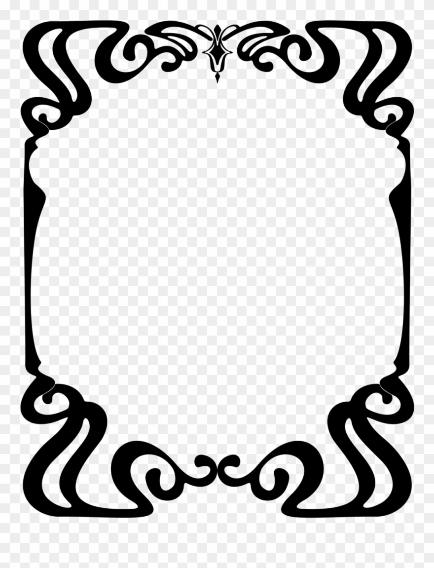 Art Nouveau Border Png - Art Nouveau Png Ornaments Clipart