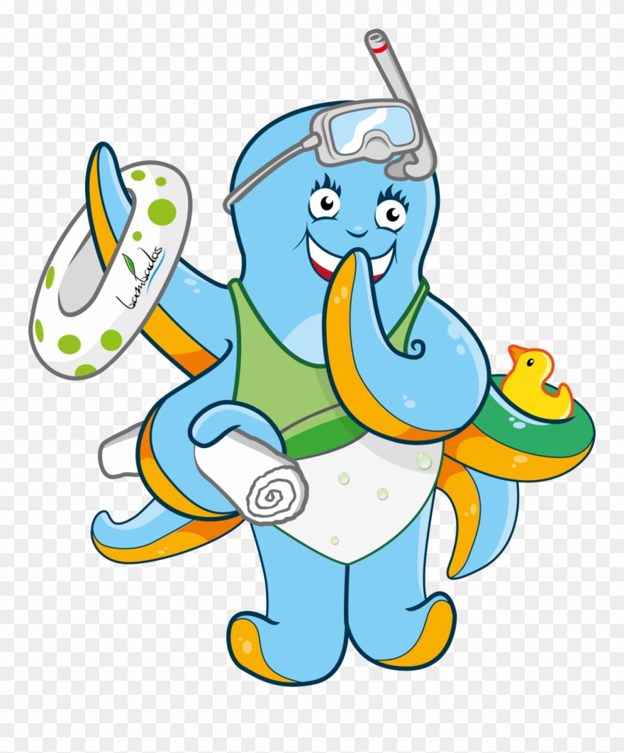 Tina Tintenfisch Maskottchen Für Kinder Im Bambados - Cartoon Clipart