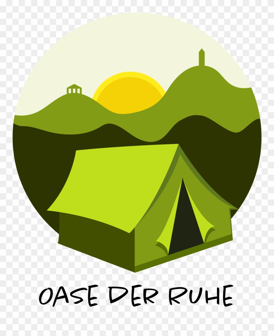Die Camping-oase An Der Bergstrasse - Illustration Clipart