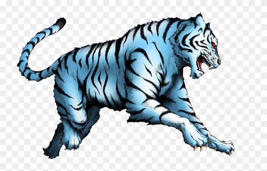 Tiger Png Blue - White Tiger Anime Png Clipart