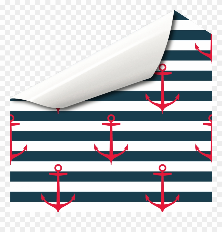 Anker Streifen Dunkelblau Rot Klebefolie Dekor Muster - Boat Clipart