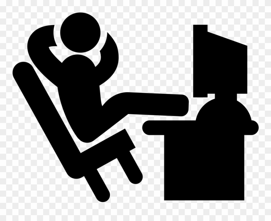 Office Worker Outline Free People Icons Svg Psd Png - Man At Computer Icon Clipart