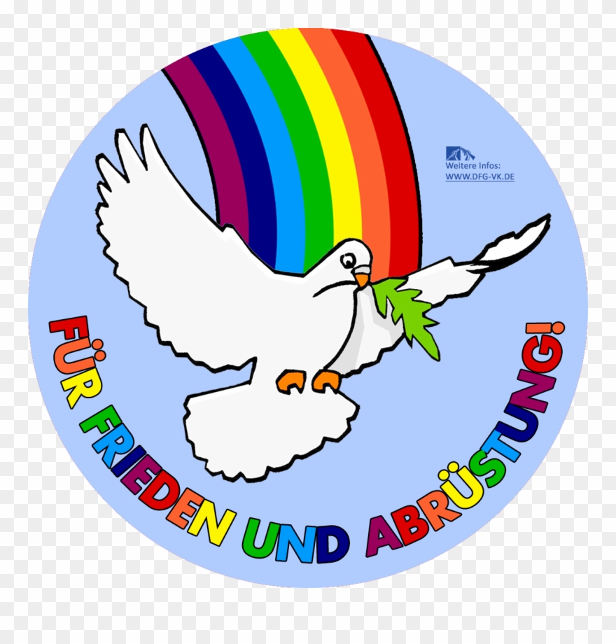 Button Friedenstaube Regenbogen Clipart