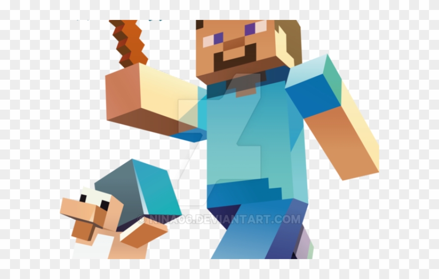 Minecraft Clipart Clip Art - Minecraft Steve With Pickaxe - Png Download