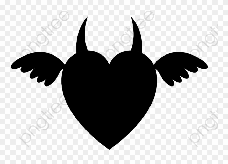 Devil Black Heart - Heart Clipart (#4896861) - PinClipart