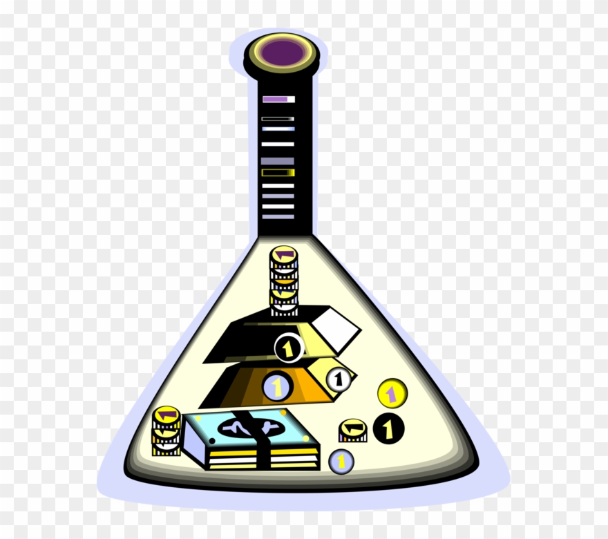 Vector Illustration Of Laboratory Beaker Glassware Clipart